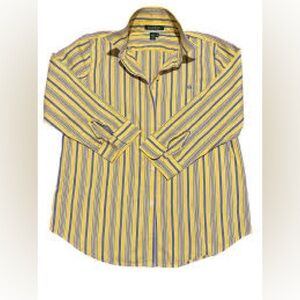 Ralph Lauren Yellow and Blue Striped Cotton Shirt